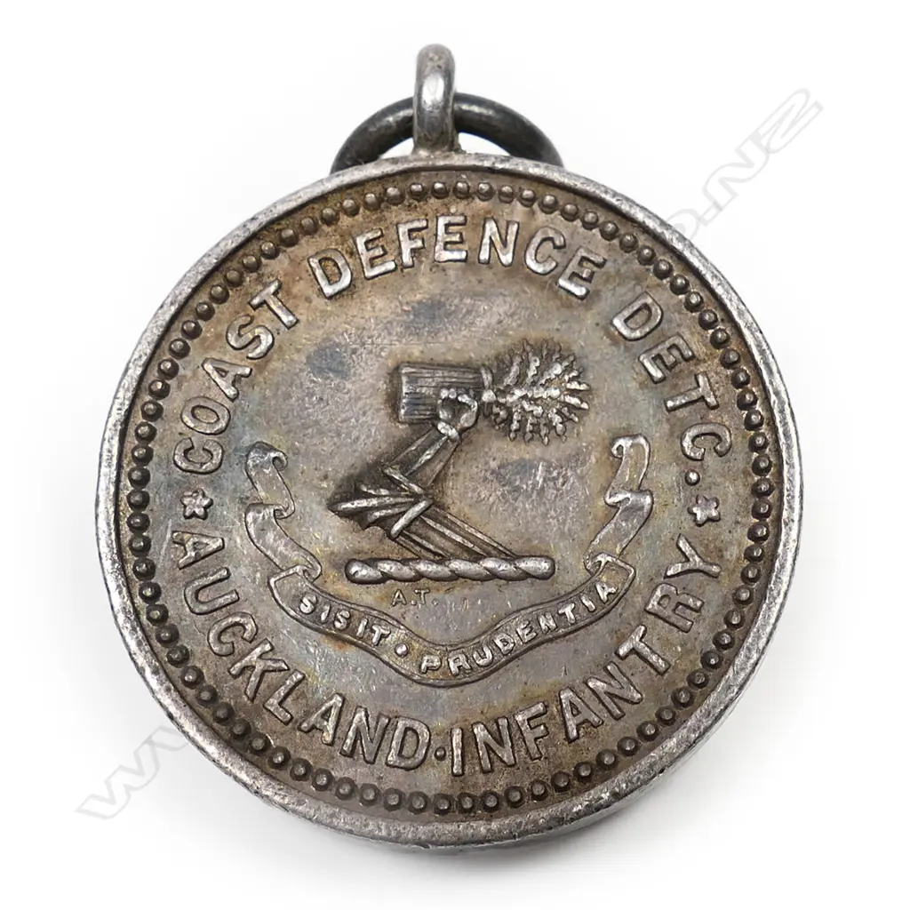 Anton Teutenberg Auckland Infantry Takapuna silver medal 1913, Image 1++